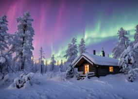 Finnisch Lappland mit Polar-/Nordlichter